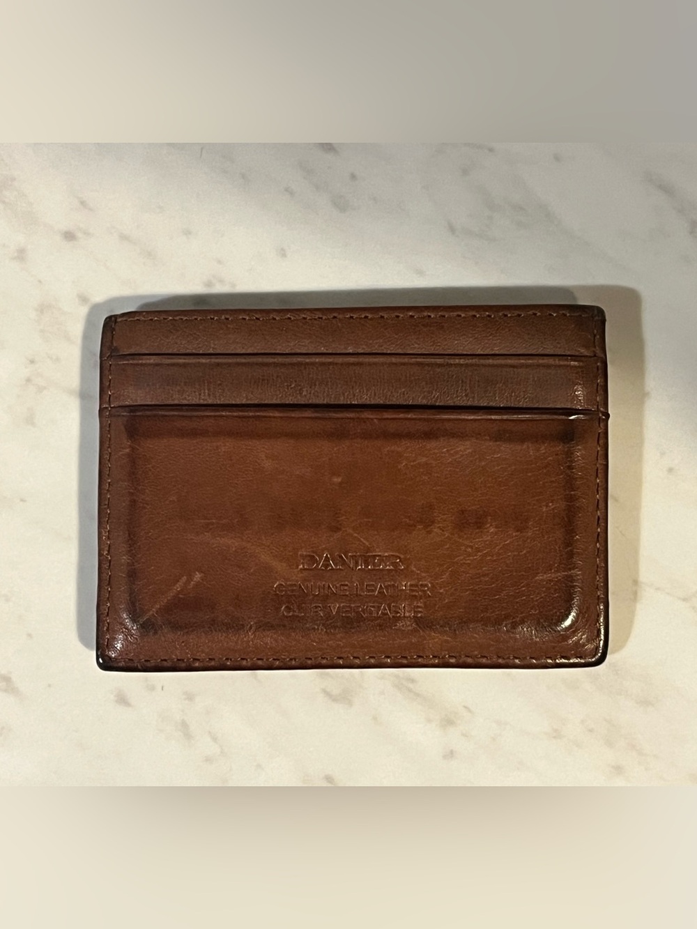 Danier VTg Brown Leather Slim Card Holder